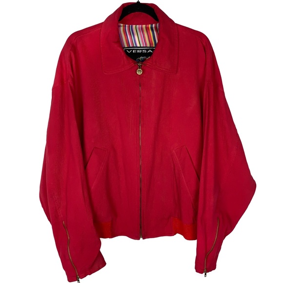 Versace Red corduroy Zip Up Jacket - Picture 1 of 5